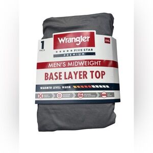 Wrangler Men’s Midweight Base Layer Top XXL Charcoal